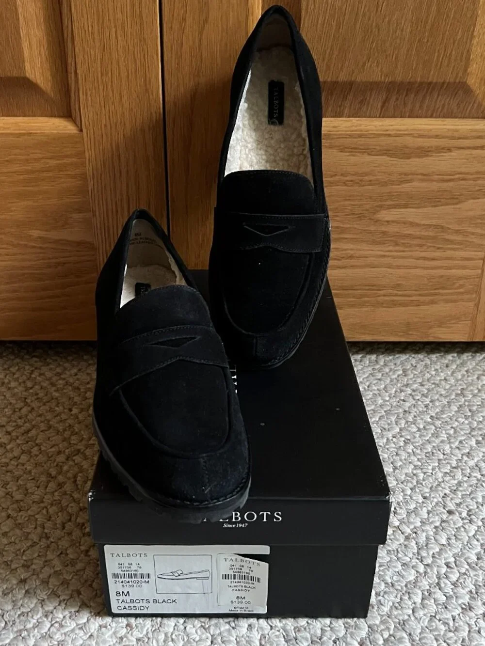 TALBOTS - Cassidy Sherpa-Lined Suede Leather Loafer -- NEW, with Box